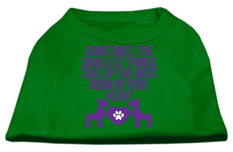 Smallest Things Screen Print Dog Shirt Green XL